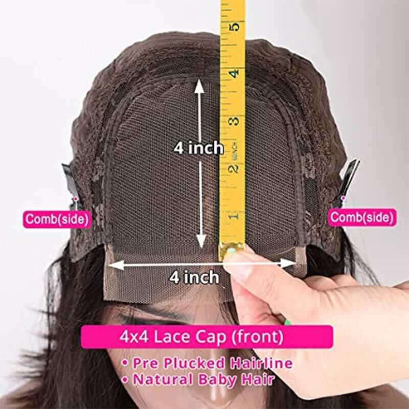 Lace Wig Curly Peruvian Human Hair Wigs 4x4 Lace Closure Pre-Plucked with Baby Hair - Superlovehair